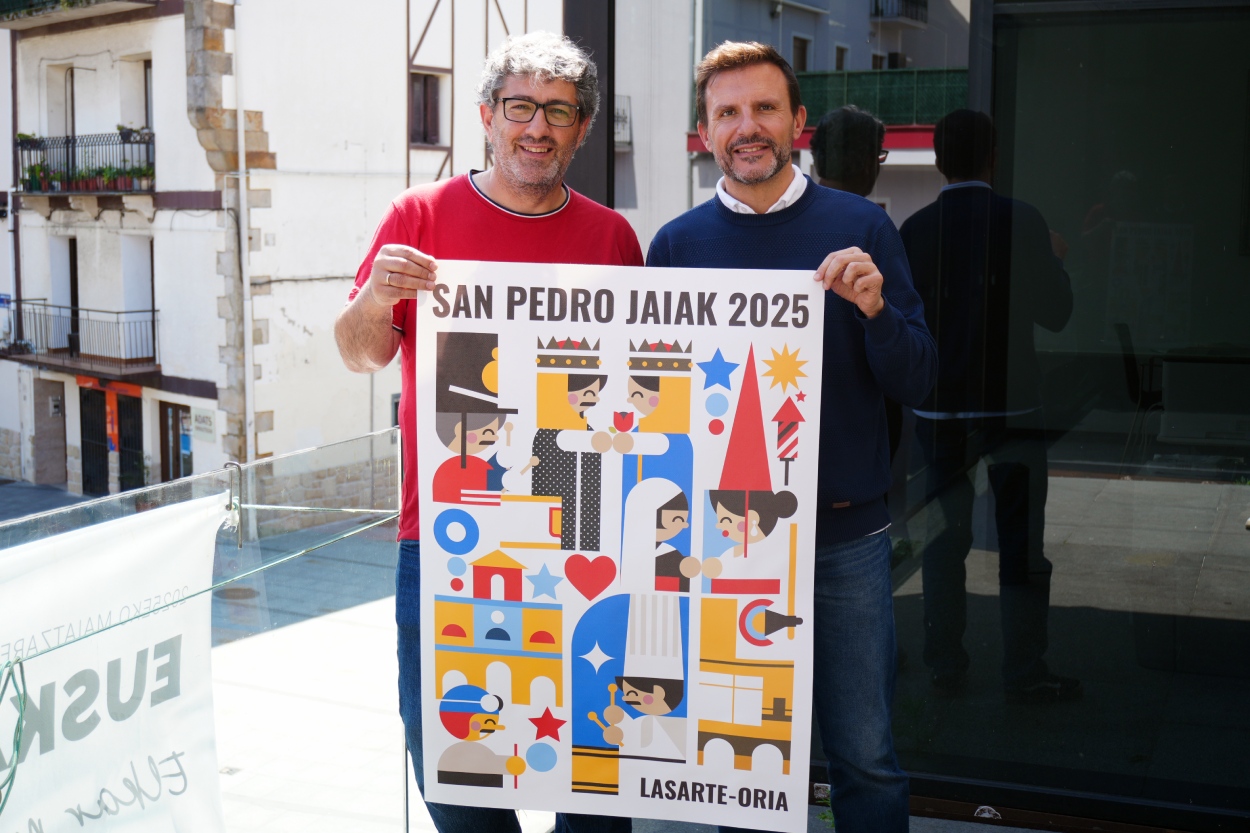 El cartel de Diego Gil Hernando será la imagen de las fiestas de Lasarte-Oria 2025. El diseño ha sido elegido por un jurado profesional tras un proceso participativo con 30 propuestas presentadas.