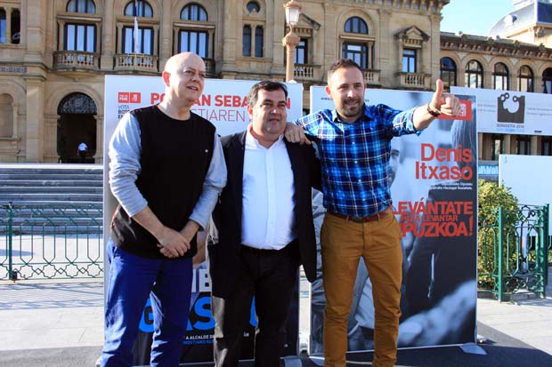 Odon Elorza, Ernesto Gasco y Denis Itxaso