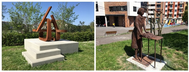 Las esculturas colocadas en Riberas de Loiola y barrio de Loiola